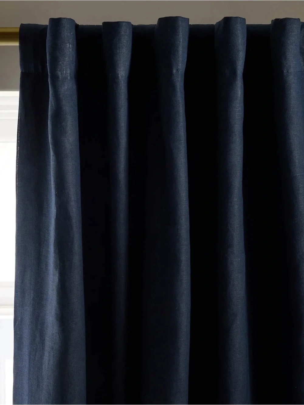 Quince Navy True Blackout Linen Curtain - 48” x 84” - NWOT - one panel